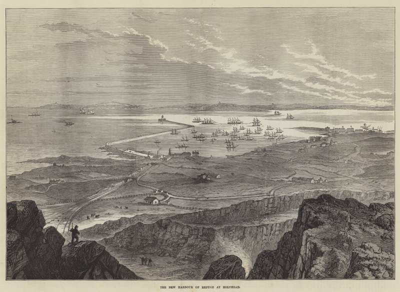 Nowy port schronienia w Holyhead autorstwa William Henry Pike