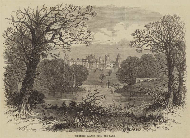Pałac Blenheim, od jeziora autorstwa William Henry Prior