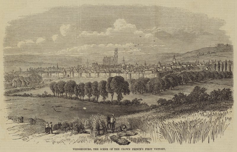 Weissenburg, scena pierwszego zwycięstwa książąt koronnych autorstwa William Henry Prior