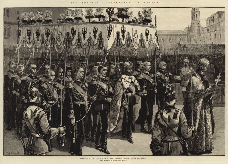 Proceson cesarza i cesarzowej (rycina) autorstwa William Heysham (after) Overend