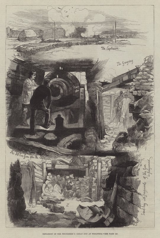 Eksplozja Wielkiego Pistoletu Gromowładcy w Woolwich autorstwa William Heysham Overend