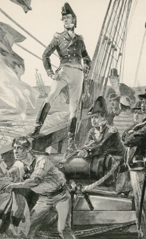 Sygnały Lorda Cochrane o pomoc w ataku na flotę francuską autorstwa William Heysham Overend