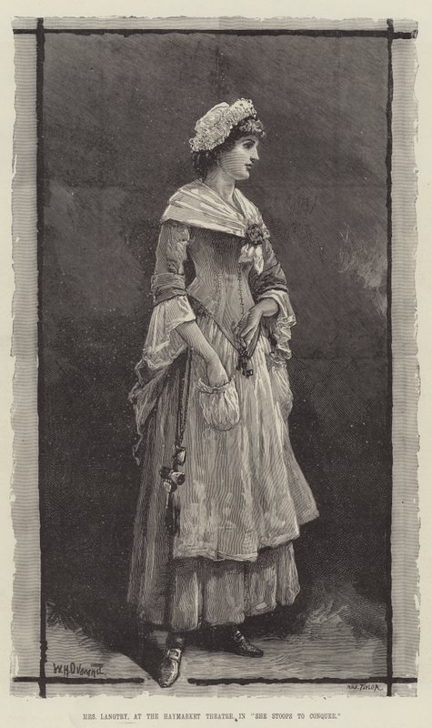 Pani Langtry, w teatrze Haymarket, w She Stoops to Conquer autorstwa William Heysham Overend