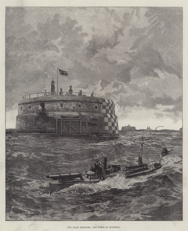 Mūsų pakrantės gynyba, Spithead poli fortai autorstwa William Heysham Overend