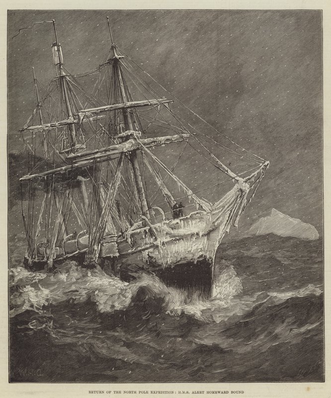 Powrót ekspedycji na biegun północny, HMS Alert Homeward Bound autorstwa William Heysham Overend