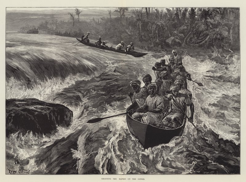 Strzelanie do Rapids w Kongo autorstwa William Heysham Overend