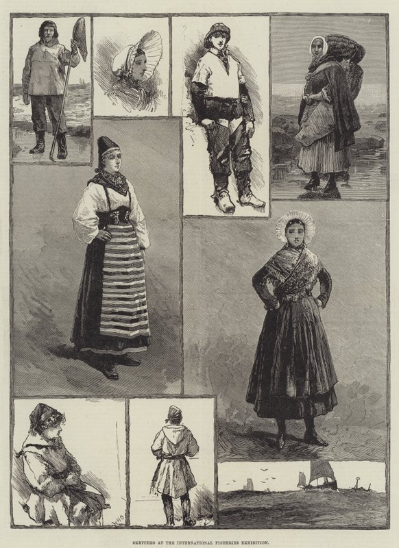 Szkice na Międzynarodowej Wystawie Rybołówstwa autorstwa William Heysham Overend