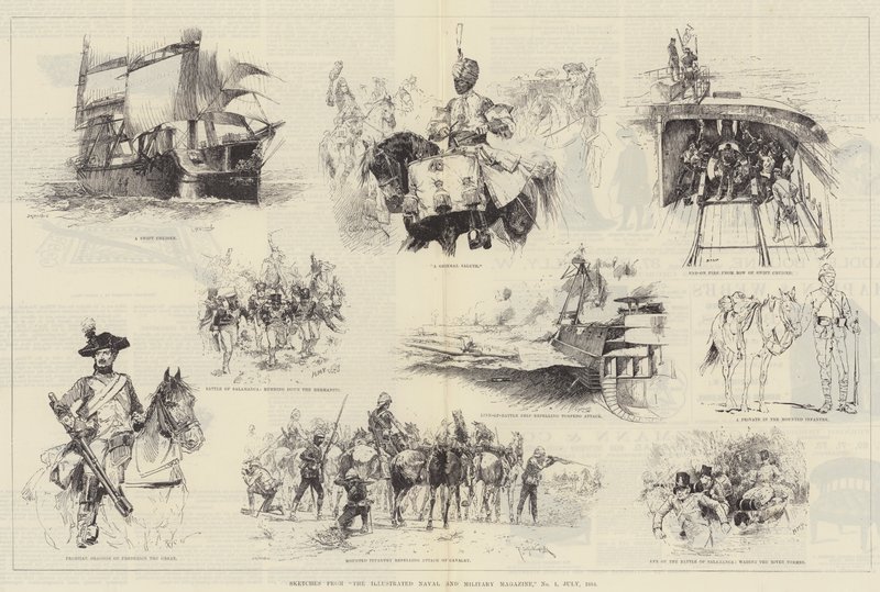 Szkice z Ilustrowanego Magazynu Marynarki Wojennej i Wojska, nr 1, lipiec 1884 r. autorstwa William Heysham Overend