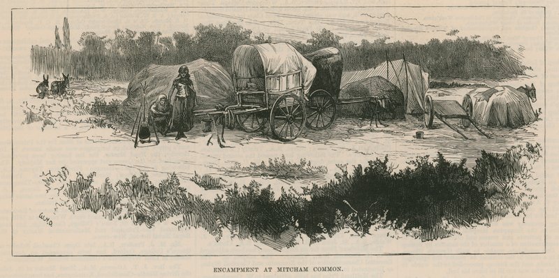 Szkice Cygańskiego Życia; Obóz w Mitcham Common autorstwa William Heysham Overend