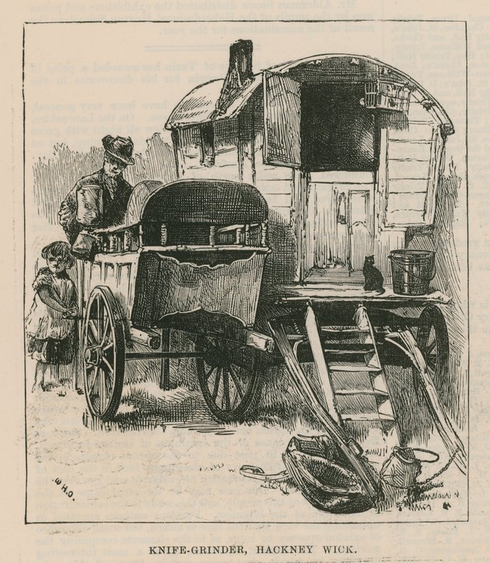 Szkice Cygańskiego Życia; Szlifierka do noży, Hackney Wick autorstwa William Heysham Overend