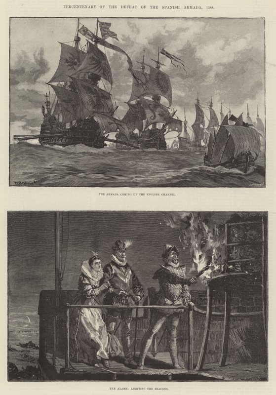 Setna rocznica pokonania hiszpańskiej armady w 1588 r. autorstwa William Heysham Overend