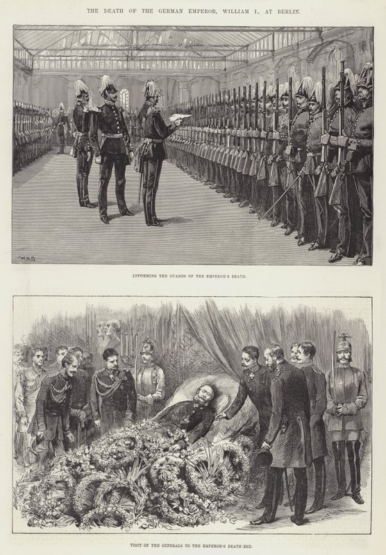 Śmierć cesarza niemieckiego Wilhelma I w Berlinie autorstwa William Heysham Overend