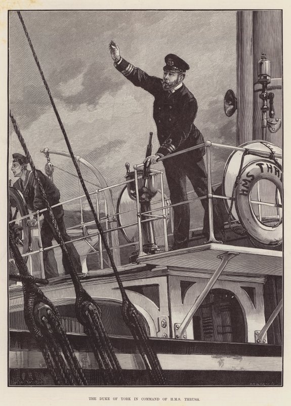 Książę Yorku w dowództwie HMS Thrush autorstwa William Heysham Overend