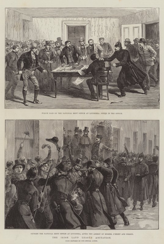 Agitacja Irlandzkiej Ligi Lądowej autorstwa William Heysham Overend