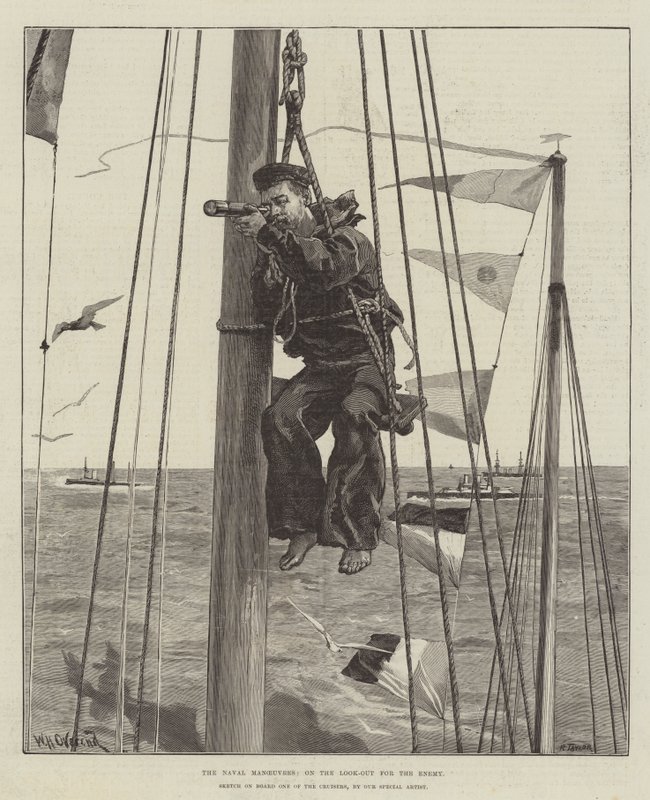 Manewry morskie w poszukiwaniu wroga autorstwa William Heysham Overend