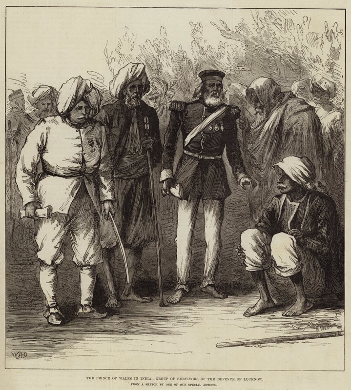 Książę Walii w Indiach, Grupa Ocalałych z Obrony Lucknow autorstwa William Heysham Overend