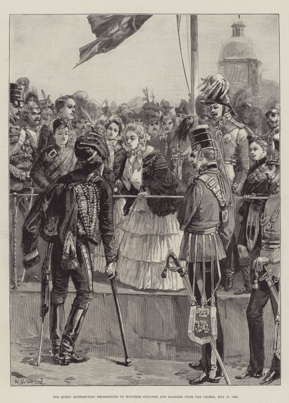 Królowa rozdająca odznaczenia rannym oficerom i żołnierzom z Krymu, 21 maja 1856 r. autorstwa William Heysham Overend