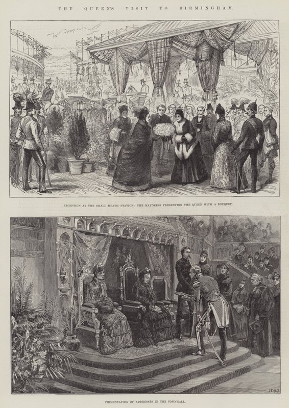 Wizyta królowej w Birmingham autorstwa William Heysham Overend