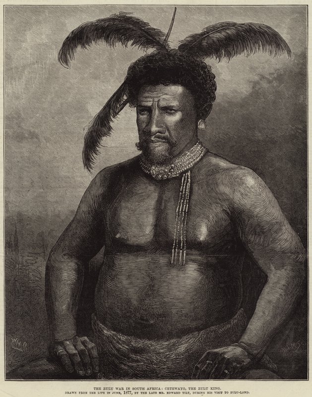 Wojna Zulusów w Afryce Południowej, Cetewayo, król Zulusów autorstwa William Heysham Overend