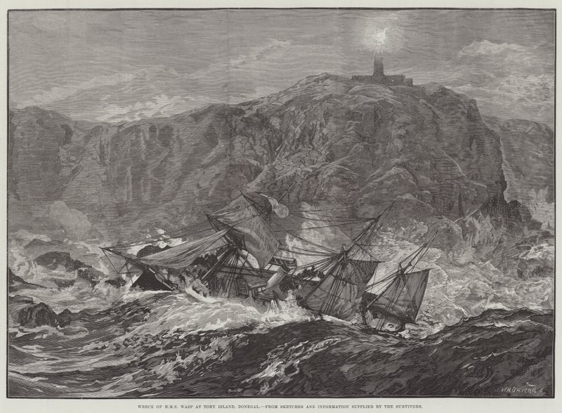 Wrak HMS Wasp na Tory Island, Donegal autorstwa William Heysham Overend