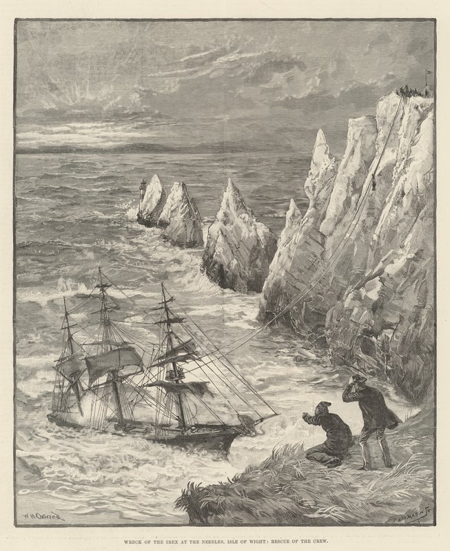Wrak Irex na Needles, Isle of Wight, ratunek załogi autorstwa William Heysham Overend