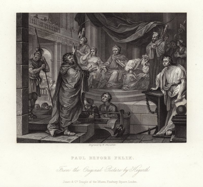 Paweł przed Feliksem autorstwa William Hogarth