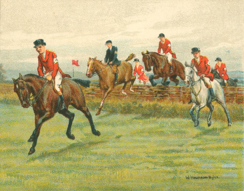 Wyścigi historyczne i współczesne, wyścigi punkt-punkt (chromolitho) autorstwa William Hounsom Byles