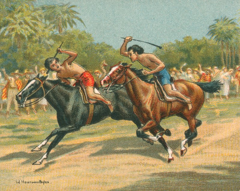 Wyścigi historyczne i współczesne, Wyścigi w Paragwaju (chromolitho) autorstwa William Hounsom Byles