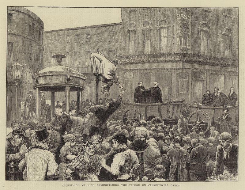 Arcybiskup Manning administrujący zastawem na Clerkenwell Green autorstwa William III Bromley