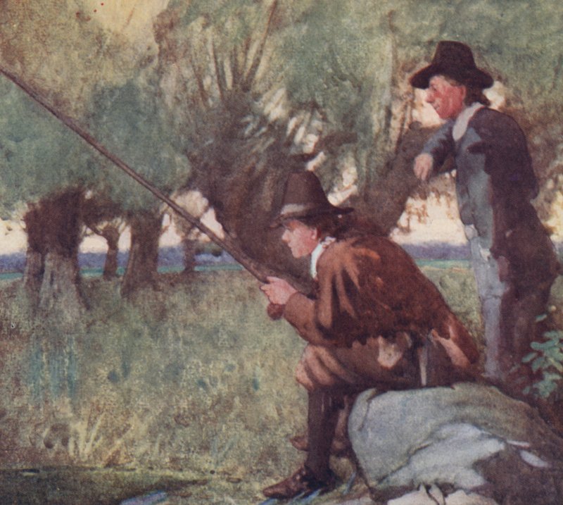 Ilustracja do The Compleat Angler autorstwa Izaaka Waltona (litografia kolorowa) autorstwa William Lee Hankey