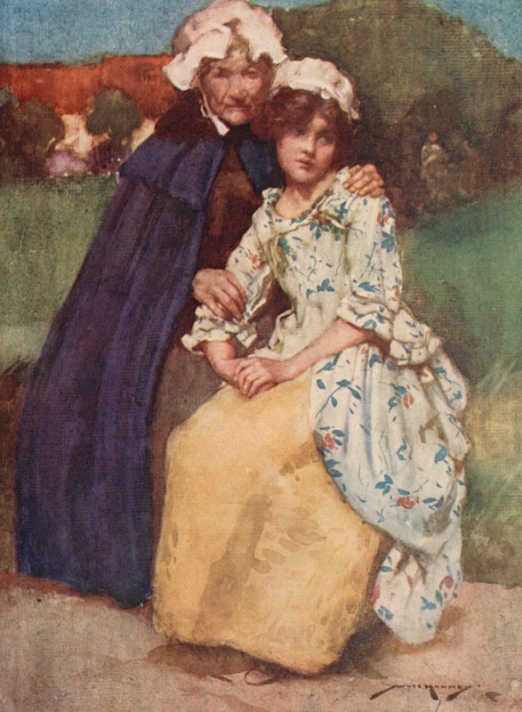 Ilustracja do The Deserted Village autorstwa Olivera Goldsmitha (litografia kolorowa) autorstwa William Lee Hankey