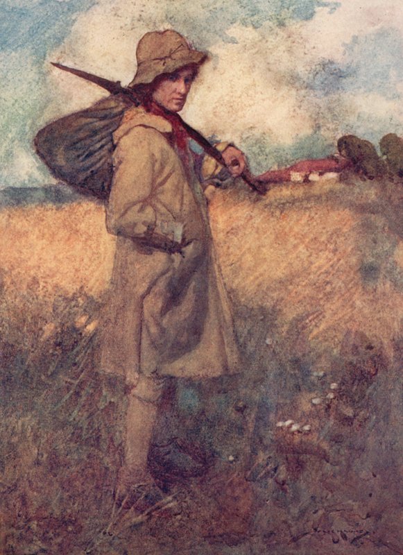 Ilustração para The Deserted Village por Oliver Goldsmith (color litho)polonês autorstwa William Lee Hankey