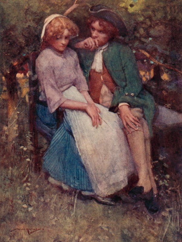 Ilustracja do The Deserted Village autorstwa Olivera Goldsmitha (litografia kolorowa) autorstwa William Lee Hankey