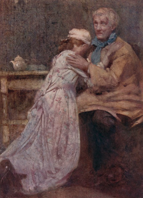 Ilustracja do The Deserted Village autorstwa Olivera Goldsmitha (litografia kolorowa) autorstwa William Lee Hankey