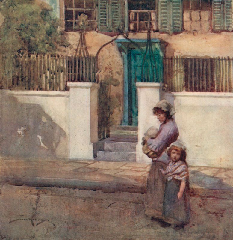 Ilustracja do The Deserted Village autorstwa Olivera Goldsmitha (litografia kolorowa) autorstwa William Lee Hankey
