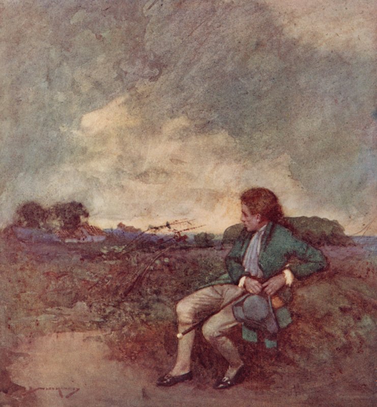 Ilustracja do The Deserted Village autorstwa Olivera Goldsmitha (litografia kolorowa) autorstwa William Lee Hankey