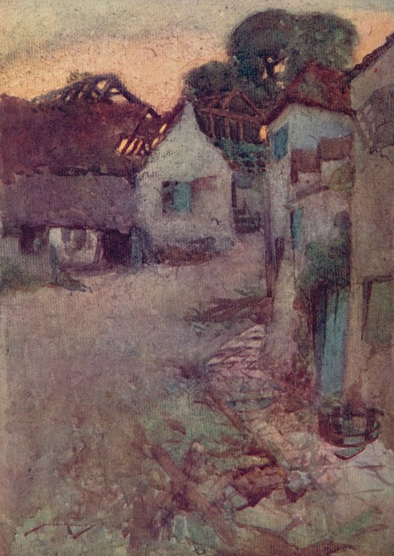 Ilustracja do The Deserted Village autorstwa Olivera Goldsmitha (litografia kolorowa) autorstwa William Lee Hankey
