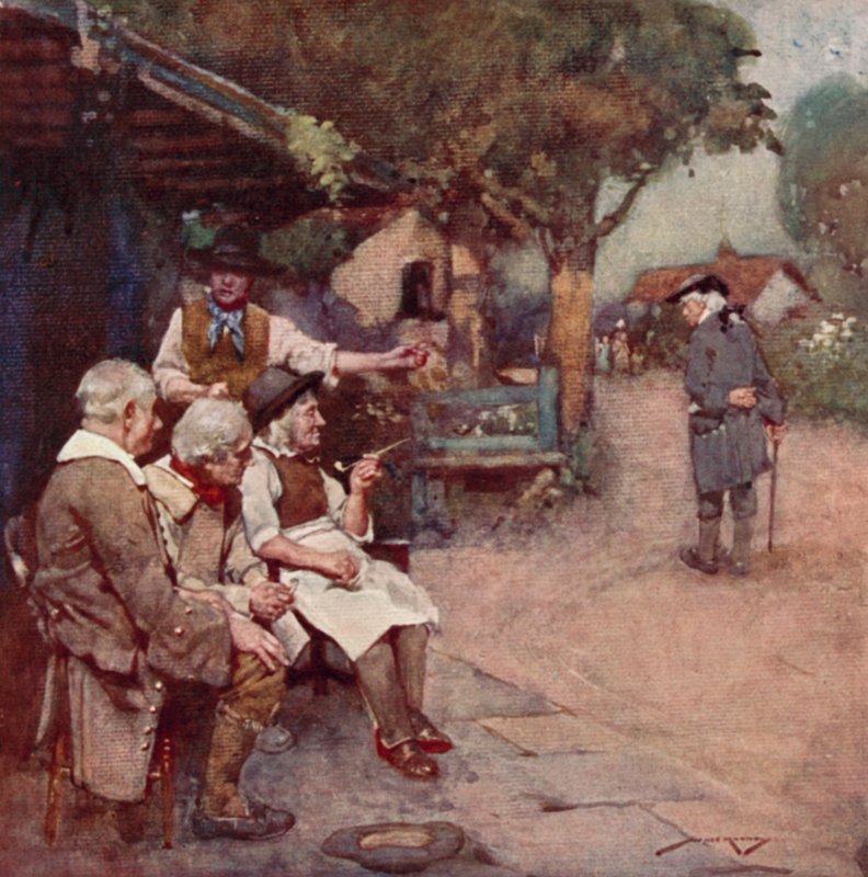 Ilustracja do The Deserted Village autorstwa Olivera Goldsmitha (litografia kolorowa) autorstwa William Lee Hankey