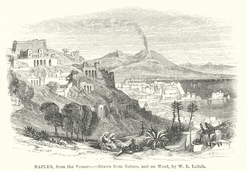 Neapol, od Vomero (grawerowanie) autorstwa William Leighton (after) Leitch