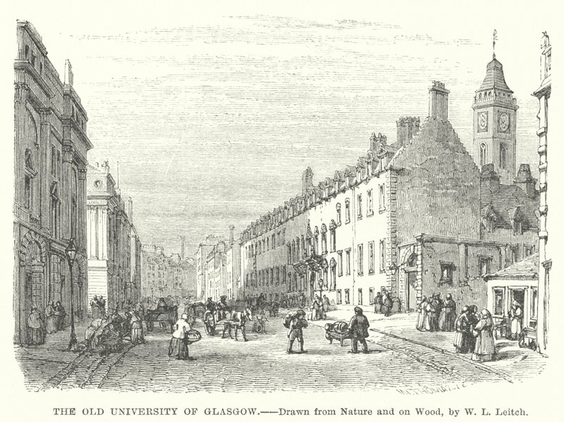 Stary Uniwersytet w Glasgow (grafika) autorstwa William Leighton (after) Leitch
