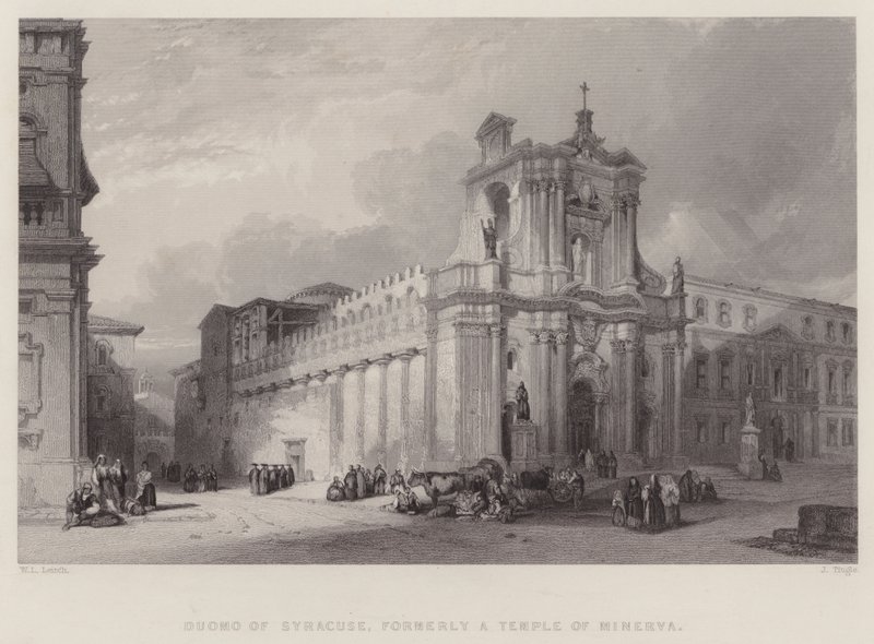 Duomo w Syrakuzach, dawniej Świątynia Minerwy (rycina) autorstwa William Leighton Leitch