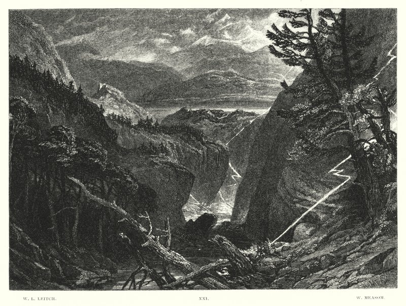 Childe Harold Lorda Byrona, Canto III, Stanza 96 (grawerowanie) autorstwa William Leighton Leitch