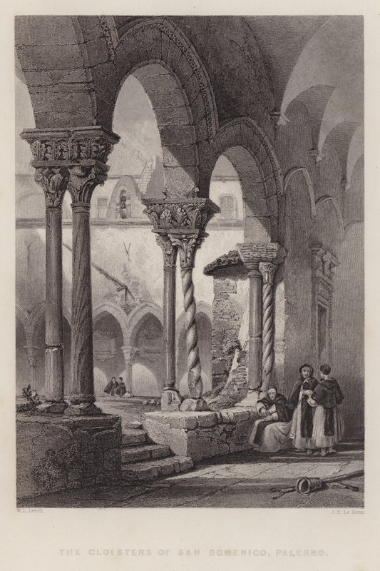 Krużganki San Domenico, Palermo (rycina) autorstwa William Leighton Leitch