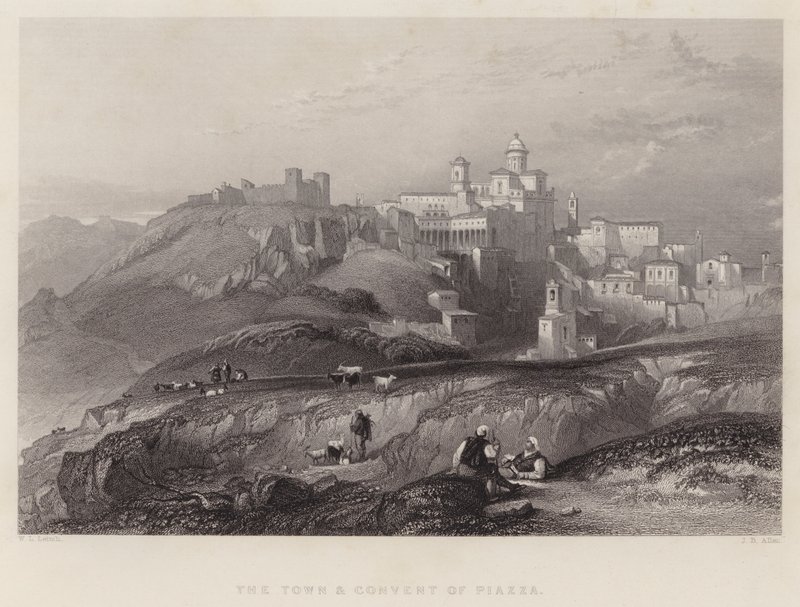 Miasto i klasztor Piazza (rycina) autorstwa William Leighton Leitch