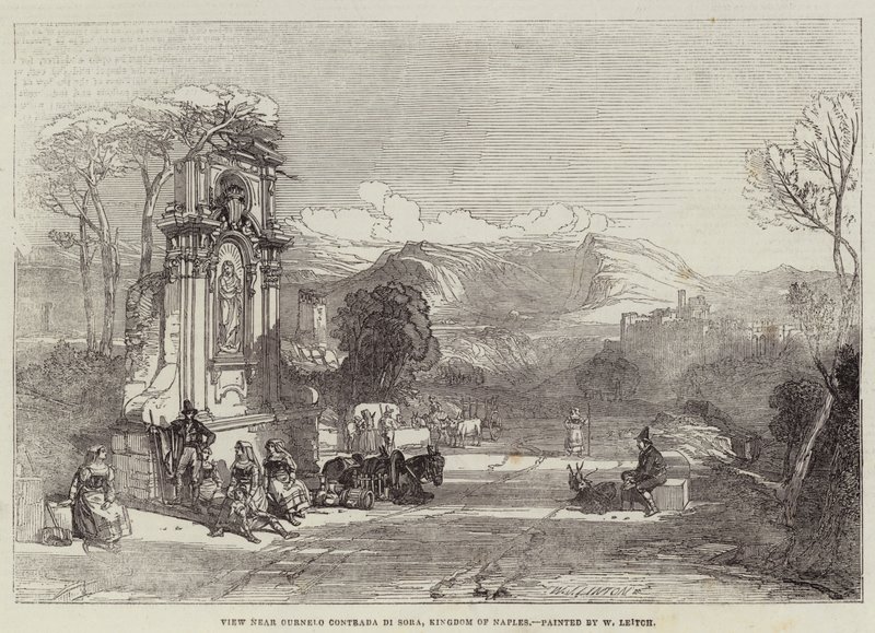 Zobacz w pobliżu Ournelo Contrada di Sora, Królestwo Neapolu autorstwa William Leighton Leitch