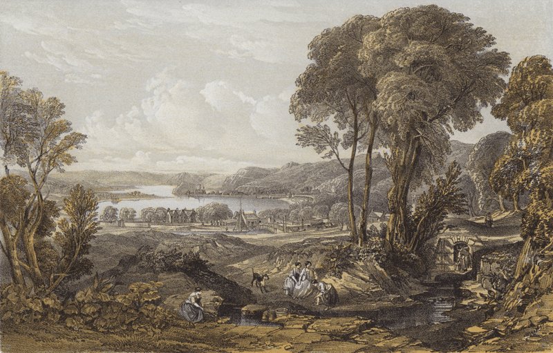 Widok na Clyde nad promem Erskine (chromolitho) autorstwa William Leighton Leitch