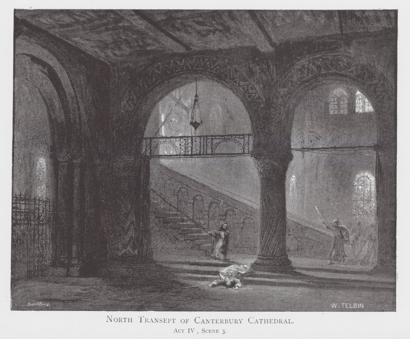 Północny transept katedry w Canterbury (litografia) autorstwa William Lewis (after) Telbin