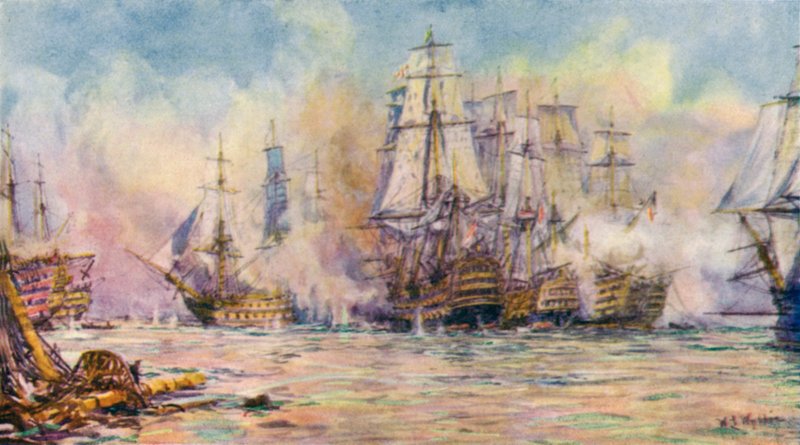 Bitwa pod Trafalgarem autorstwa William Lionel (after) Wyllie