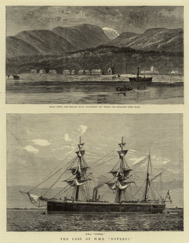 Utrata H M S Doterel autorstwa William Lionel Wyllie