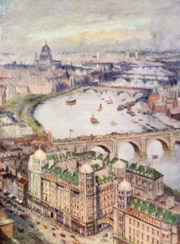 Widok z hotelu Savoy, patrząc na wschód? autorstwa William Lionel Wyllie